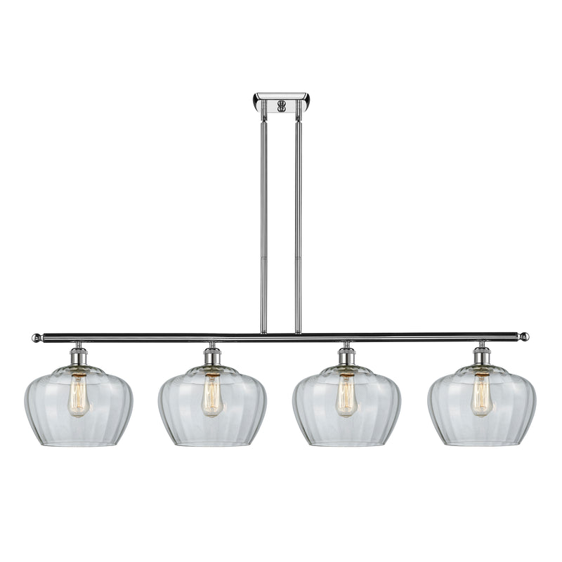 Fenton Island Light shown in the Polished Chrome finish with a Clear shade