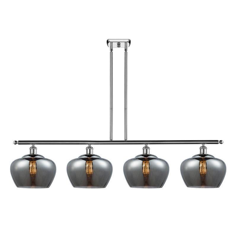 Fenton Island Light shown in the Polished Chrome finish with a Plated Smoke shade