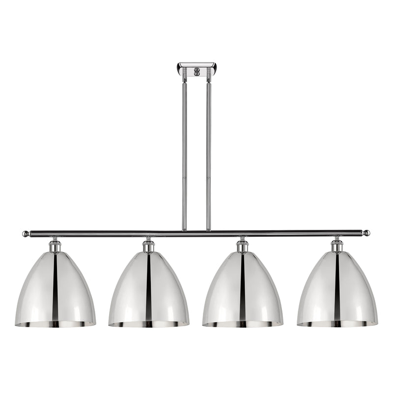 Ballston Dome Island Light shown in the Polished Chrome finish with a Polished Chrome shade