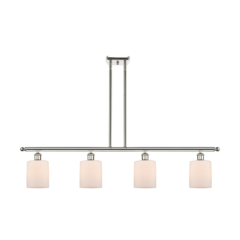 Cobbleskill Island Light shown in the Polished Nickel finish with a Matte White shade