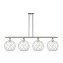 Farmhouse Rope Island Light shown in the Polished Nickel finish with a Clear Glass with White Rope shade