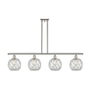 Farmhouse Rope Island Light shown in the Polished Nickel finish with a Clear Glass with White Rope shade