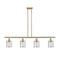 Cobbleskill Island Light shown in the Satin Gold finish with a Clear shade