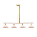 Orwell Island Light shown in the Satin Gold finish with a Matte White shade