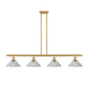 Orwell Island Light shown in the Satin Gold finish with a Clear shade