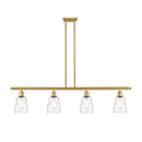 Ellery Island Light shown in the Satin Gold finish with a Clear shade