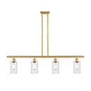 Clymer Island Light shown in the Satin Gold finish with a Clear shade