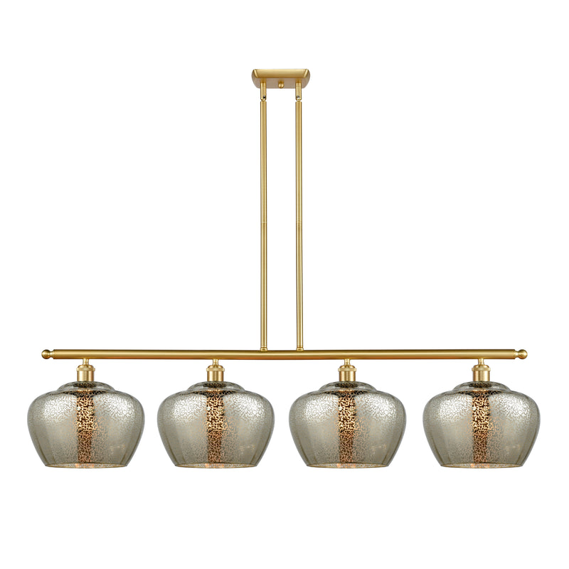 Fenton Island Light shown in the Satin Gold finish with a Mercury shade