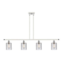 Cobbleskill Island Light shown in the White and Polished Chrome finish with a Clear shade