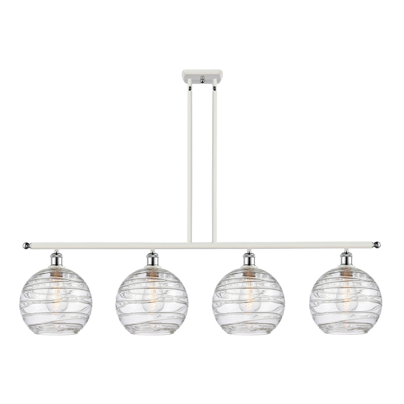 Deco Swirl Island Light shown in the White and Polished Chrome finish with a Clear shade