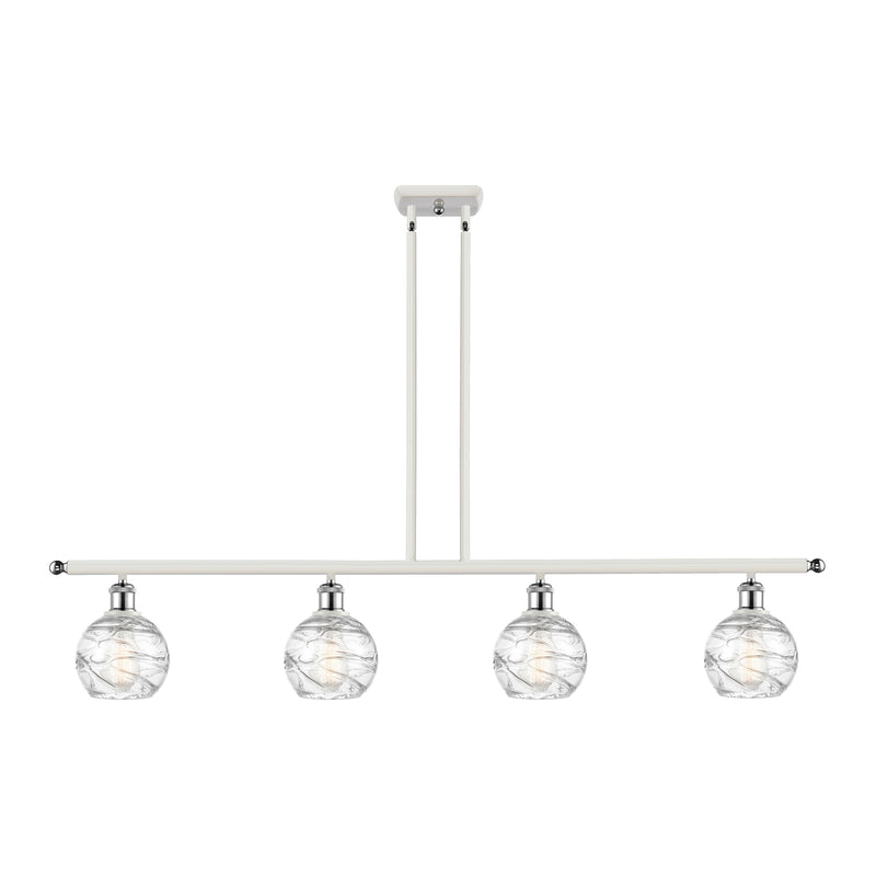 Deco Swirl Island Light shown in the White and Polished Chrome finish with a Clear shade