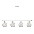 Athens Island Light shown in the White and Polished Chrome finish with a Clear shade