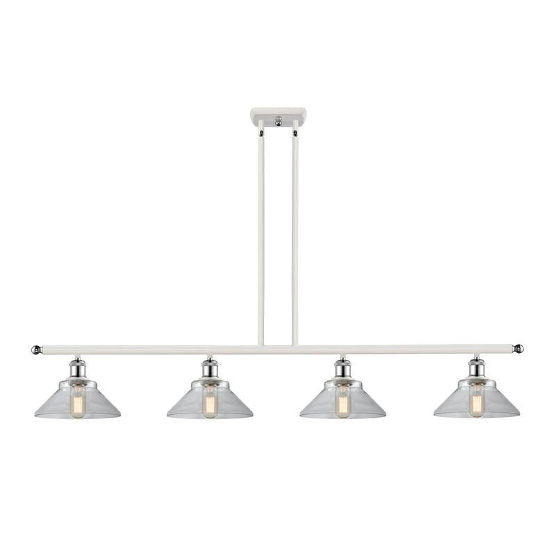 Orwell Island Light shown in the White and Polished Chrome finish with a Clear shade