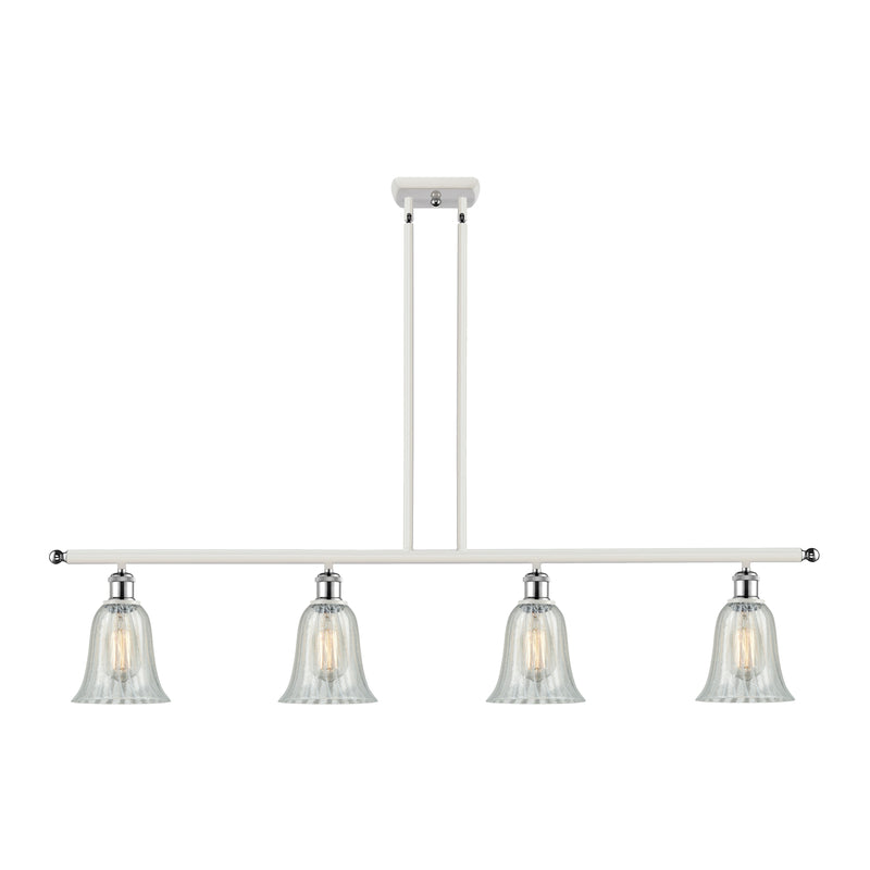 Hanover Island Light shown in the White and Polished Chrome finish with a Mouchette shade