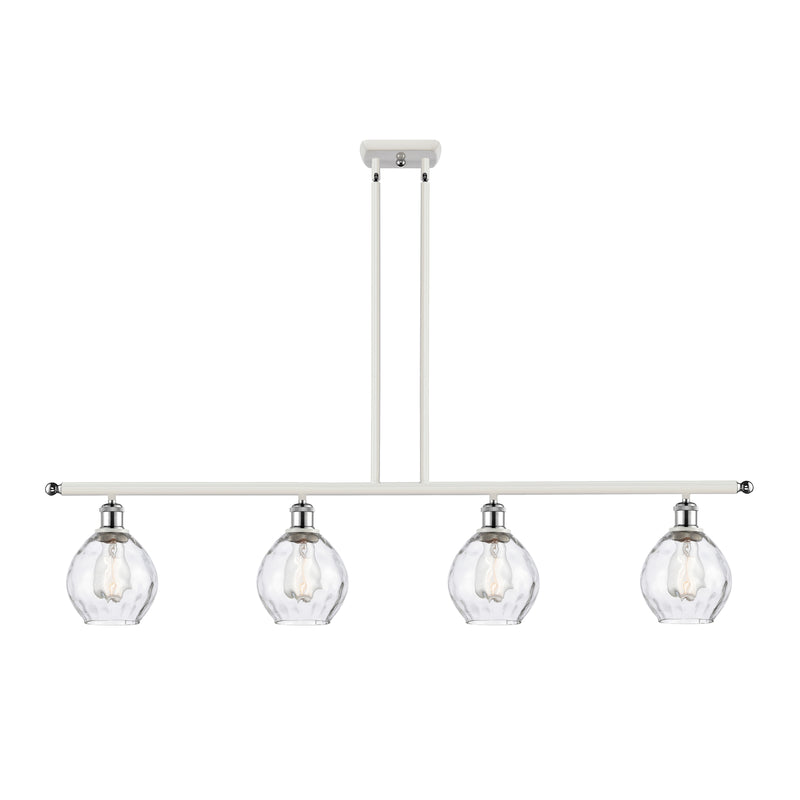 Waverly Island Light shown in the White and Polished Chrome finish with a Clear shade