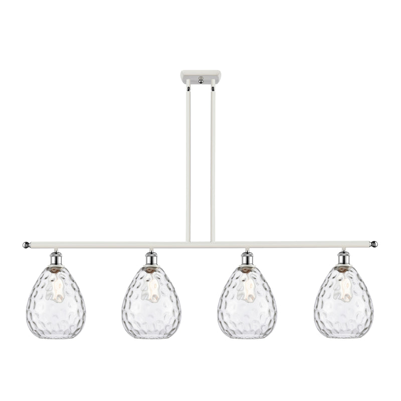 Waverly Island Light shown in the White and Polished Chrome finish with a Clear shade