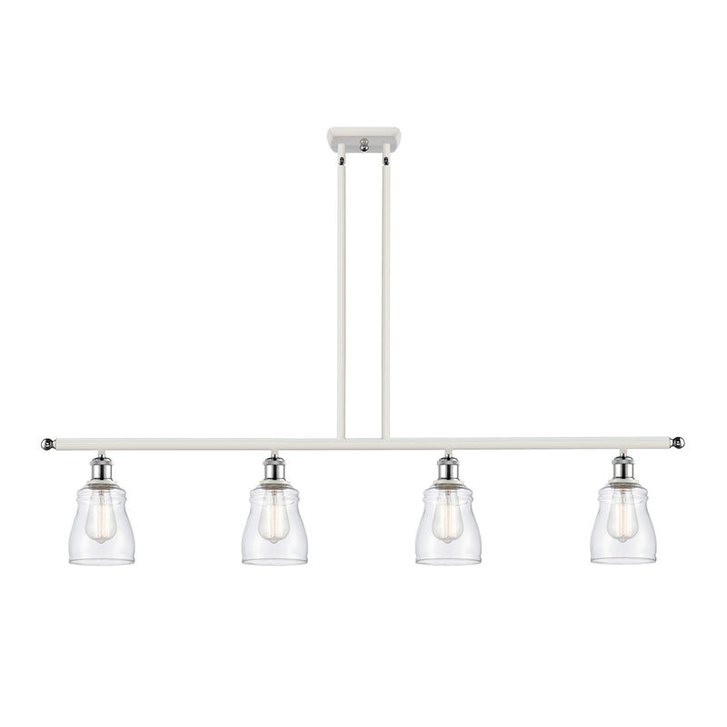 Ellery Island Light shown in the White and Polished Chrome finish with a Clear shade