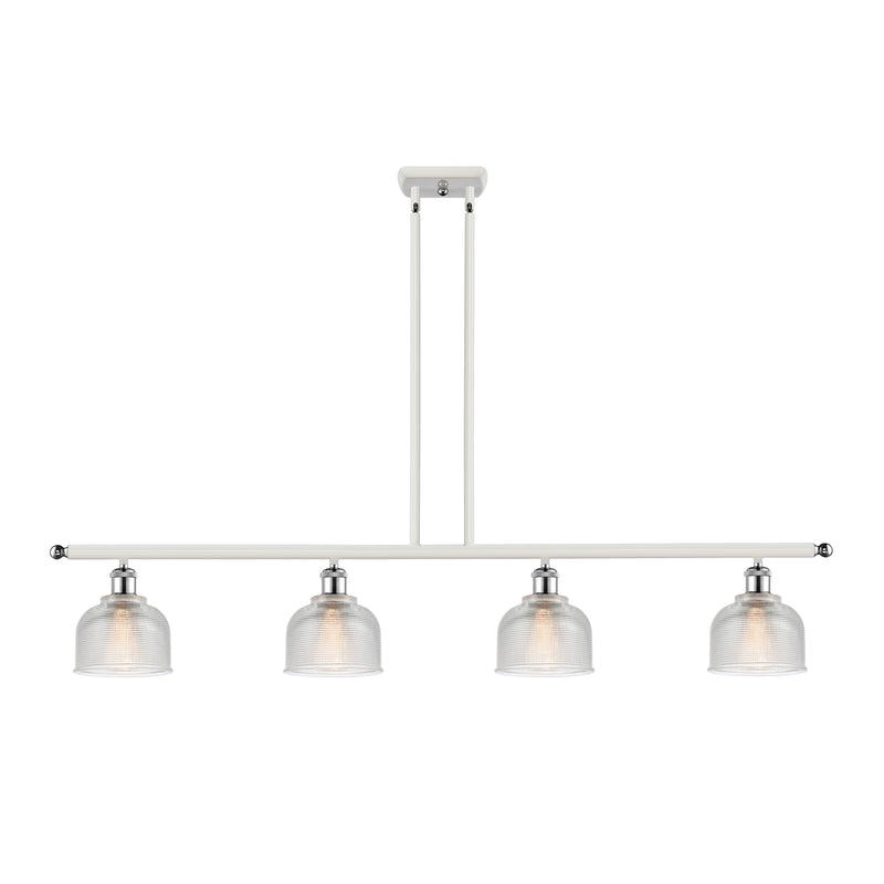 Dayton Island Light shown in the White and Polished Chrome finish with a Clear shade