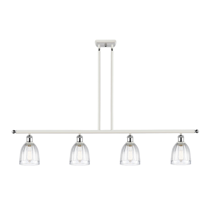 Brookfield Island Light shown in the White and Polished Chrome finish with a Clear shade