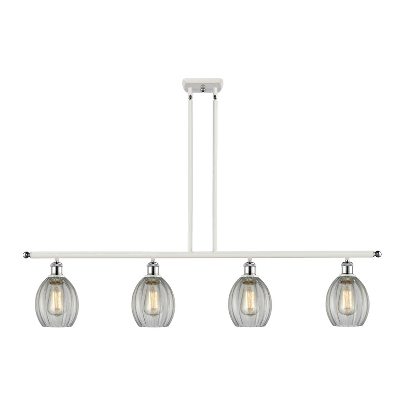 Eaton Island Light shown in the White and Polished Chrome finish with a Clear shade