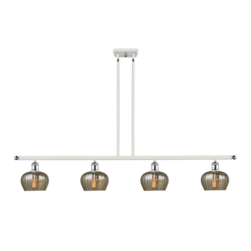 Fenton Island Light shown in the White and Polished Chrome finish with a Mercury shade