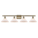 Orwell Bath Vanity Light shown in the Antique Brass finish with a Matte White shade