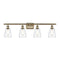 Ellery Bath Vanity Light shown in the Antique Brass finish with a Clear shade