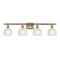 Dayton Bath Vanity Light shown in the Antique Brass finish with a White shade