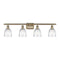 Brookfield Bath Vanity Light shown in the Antique Brass finish with a Clear shade