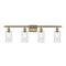 Clymer Bath Vanity Light shown in the Antique Brass finish with a Clear shade