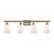 Eaton Bath Vanity Light shown in the Antique Brass finish with a Matte White shade