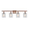 Cobbleskill Bath Vanity Light shown in the Antique Copper finish with a Clear shade