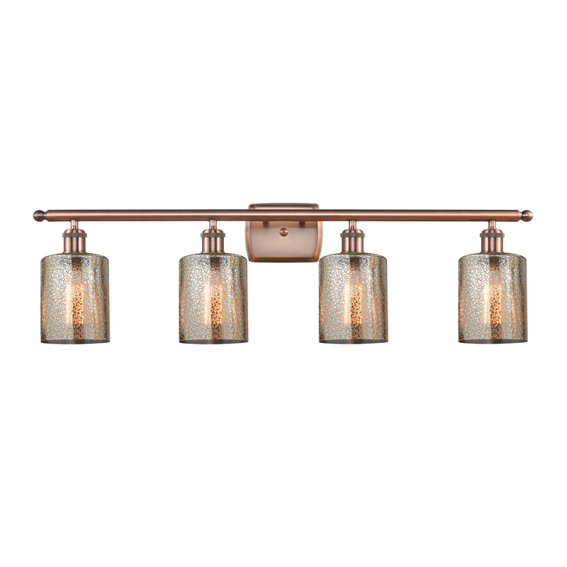 Cobbleskill Bath Vanity Light shown in the Antique Copper finish with a Mercury shade