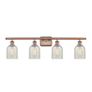 Caledonia Bath Vanity Light shown in the Antique Copper finish with a Mouchette shade