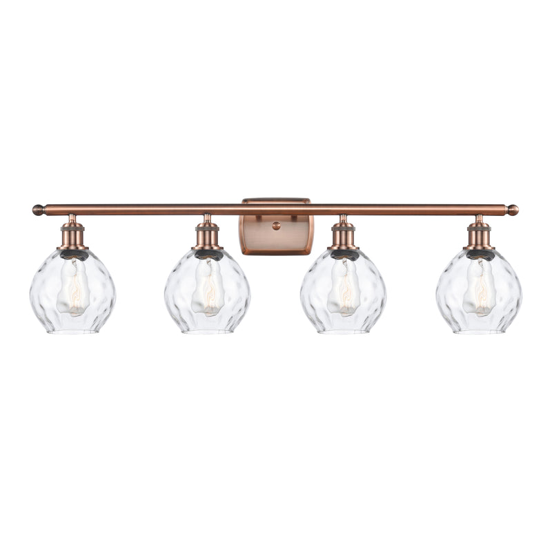 Waverly Bath Vanity Light shown in the Antique Copper finish with a Clear shade