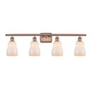 Ellery Bath Vanity Light shown in the Antique Copper finish with a White shade