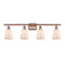 Ellery Bath Vanity Light shown in the Antique Copper finish with a White shade