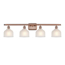 Dayton Bath Vanity Light shown in the Antique Copper finish with a White shade