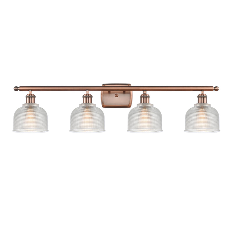 Dayton Bath Vanity Light shown in the Antique Copper finish with a Clear shade