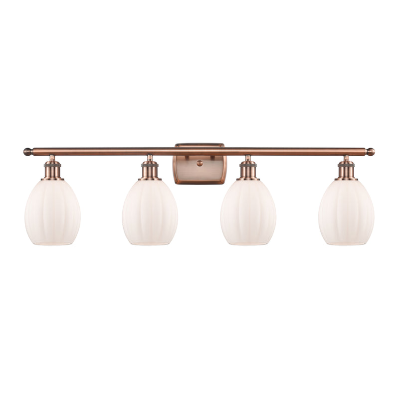 Eaton Bath Vanity Light shown in the Antique Copper finish with a Matte White shade