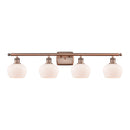 Fenton Bath Vanity Light shown in the Antique Copper finish with a Matte White shade