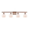 Fenton Bath Vanity Light shown in the Antique Copper finish with a Matte White shade