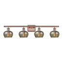 Fenton Bath Vanity Light shown in the Antique Copper finish with a Mercury shade