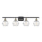 Deco Swirl Bath Vanity Light shown in the Black Antique Brass finish with a Clear shade