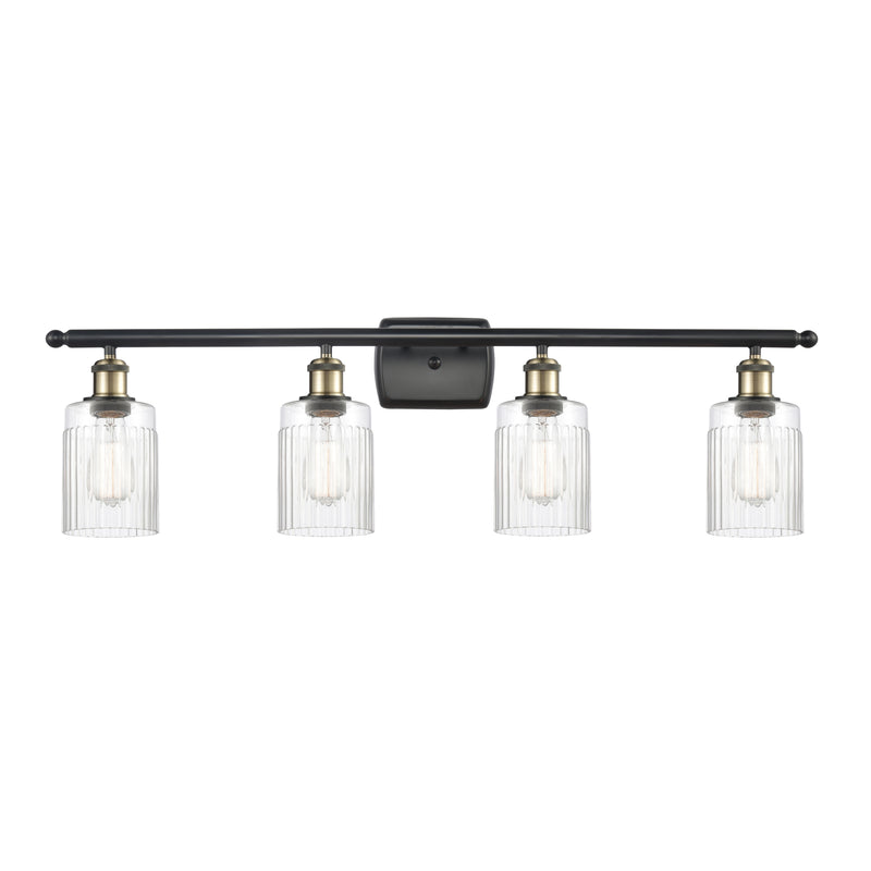 Hadley Bath Vanity Light shown in the Black Antique Brass finish with a Clear shade