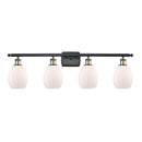 Eaton Bath Vanity Light shown in the Black Antique Brass finish with a Matte White shade