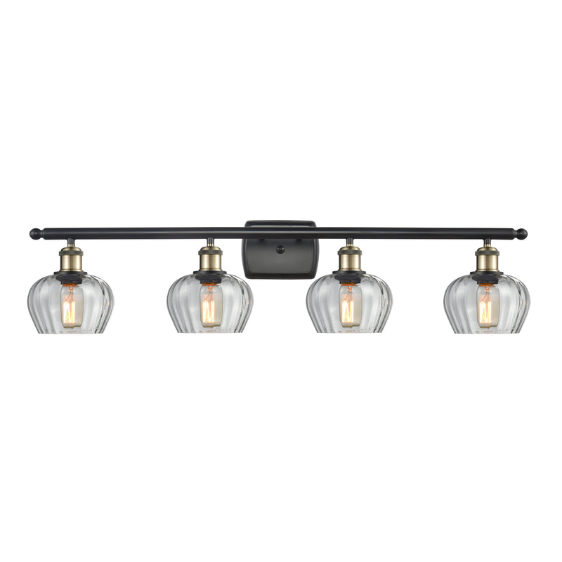 Fenton Bath Vanity Light shown in the Black Antique Brass finish with a Clear shade