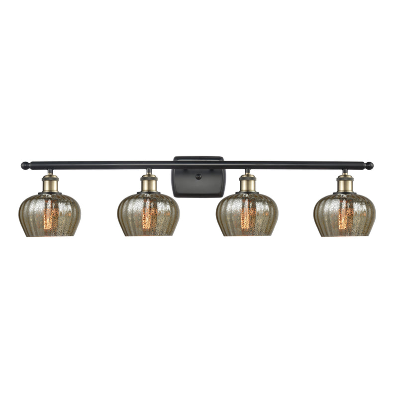 Fenton Bath Vanity Light shown in the Black Antique Brass finish with a Mercury shade