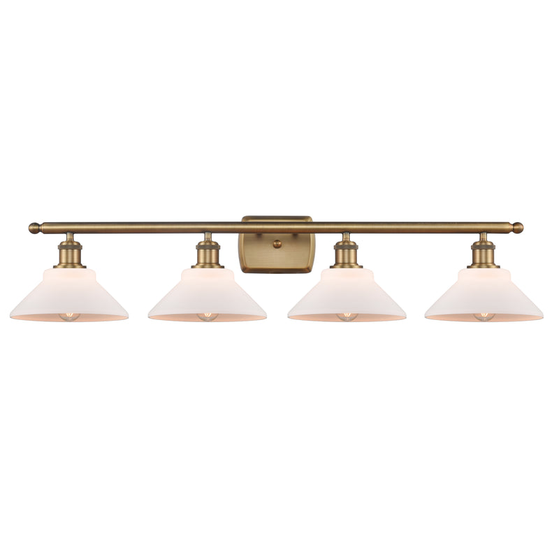 Orwell Bath Vanity Light shown in the Brushed Brass finish with a Matte White shade