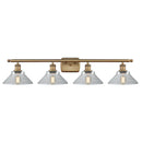 Orwell Bath Vanity Light shown in the Brushed Brass finish with a Clear shade